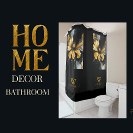 abstrakte Goldblüte Duschvorhang