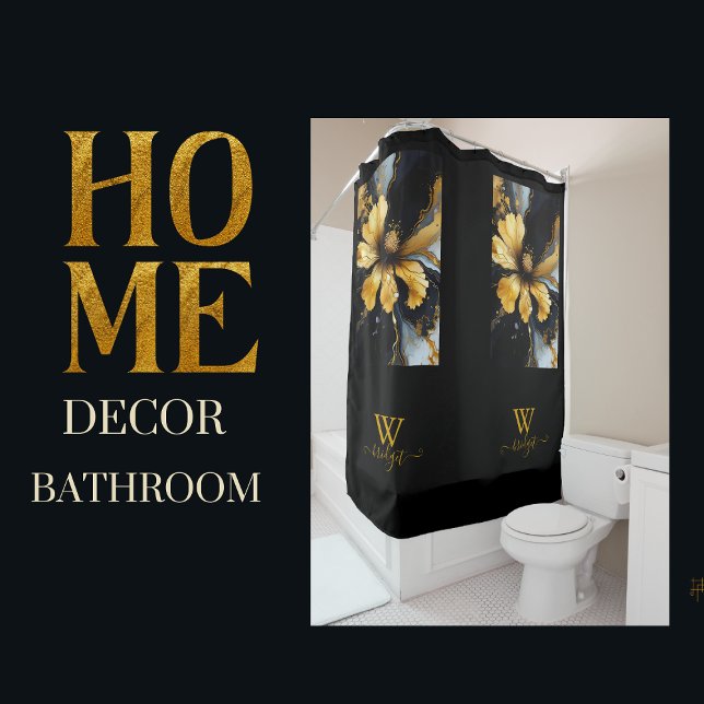 abstrakte Goldblüte Duschvorhang (Von Creator hochgeladen)