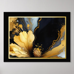 abstrakte Goldblüte Foliendrucke