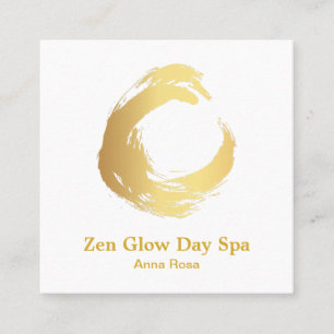 *~* abstrakte Goldbürste Reiki Zen-Yoga-Meditatio Quadratische Visitenkarte