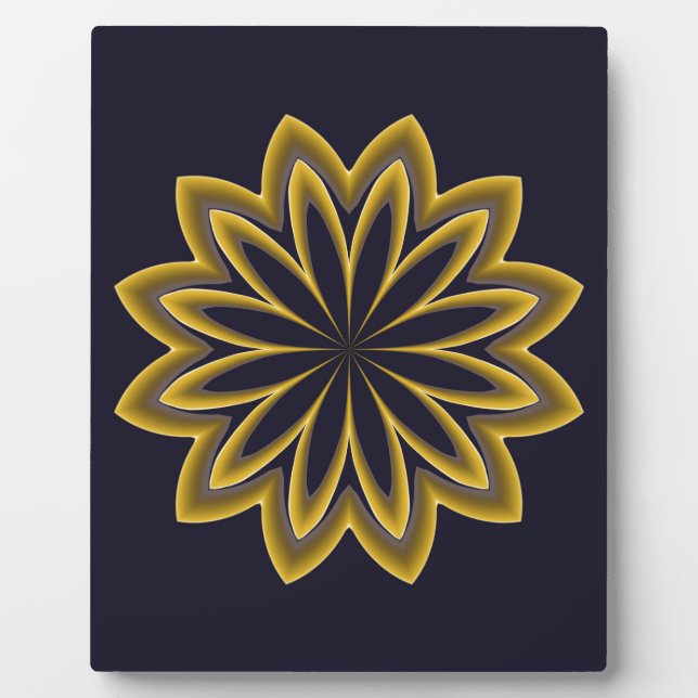 Abstrakte Goldene Blume Fotoplatte (Vorderseite)