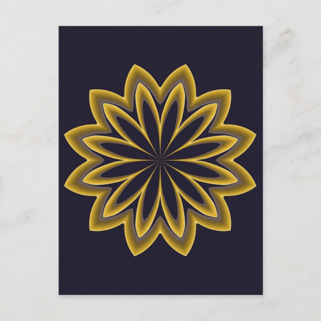 Abstrakte Goldene Blume Postkarte (Vorderseite)