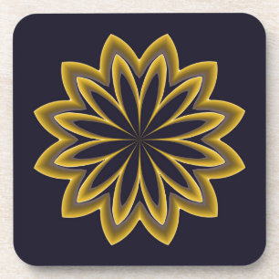 Abstrakte Goldene Blume Untersetzer