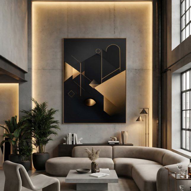 Abstrakte goldene Geometrie Poster (Von Creator hochgeladen)