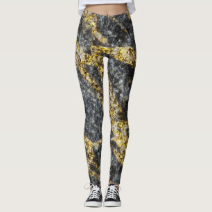 Abstrakte goldene Glitzern-Felsstruktur Leggings
