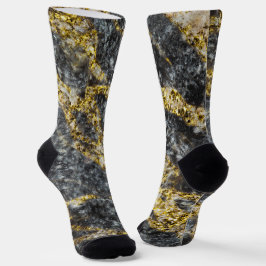 Abstrakte goldene Glitzern-Felsstruktur Socken
