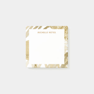 Abstrakte goldene Grenze mit geometrischen Formen  Post-it Klebezettel