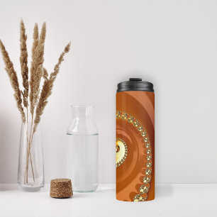 Abstrakte goldene orangefarbene Gradientenspirale Thermosbecher
