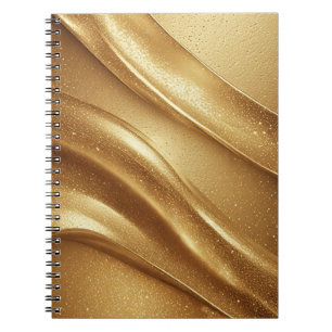 Abstrakte Goldene Waves mit glühendem Glitzer Notizblock