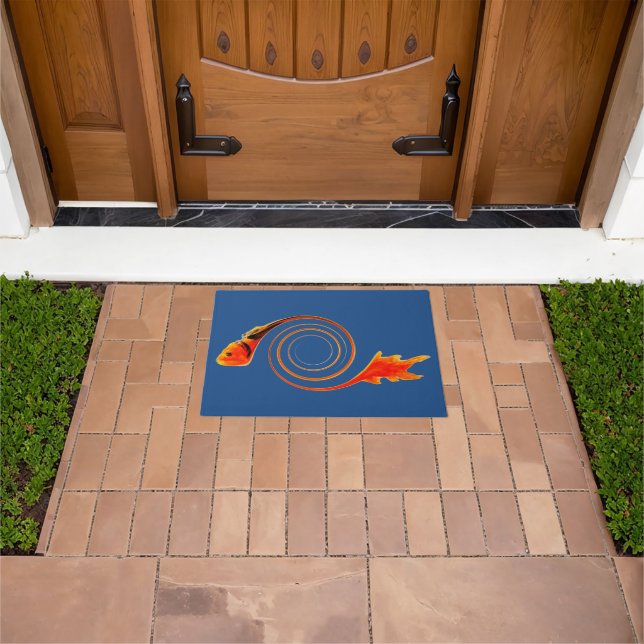 Abstrakte Goldfish Wasserkunst Fußmatte (Außenbereich)