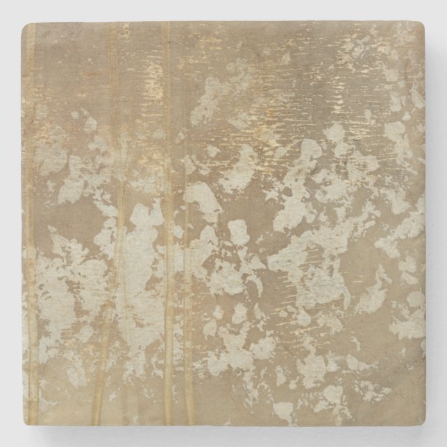 Abstrakte Goldmalerei mit Silberfalten Steinuntersetzer (Vorderseite)