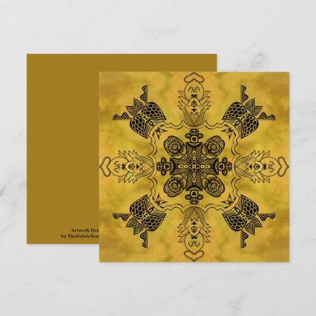 Abstrakte Goth Tribal Line Zeichnend Wiederholungs Karte (Vorne/Hinten)