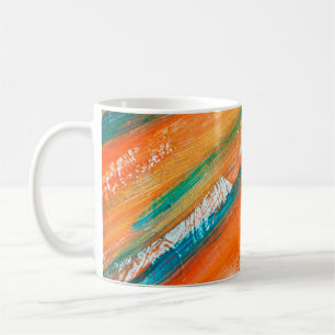 Abstrakte Gouache Malerei in verschiedenen hellen  Kaffeetasse