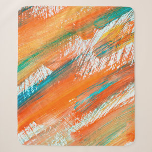 Abstrakte Gouache Malerei in verschiedenen hellen Sherpadecke