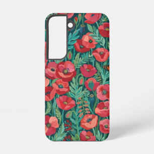 Abstrakte Gouache-Mohn-Schmetterlinge Samsung-Hüll Samsung Galaxy Hülle