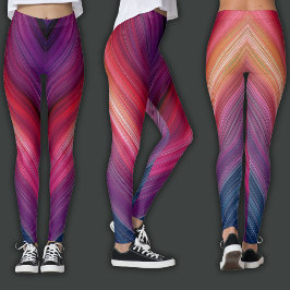 Abstrakte Gradienten | Chevron-Linie Leggings