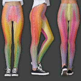 Abstrakte Gradienten | Regenbogen-Drip Leggings