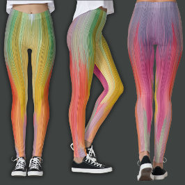 Abstrakte Gradienten | Regenbogen-Drip Leggings