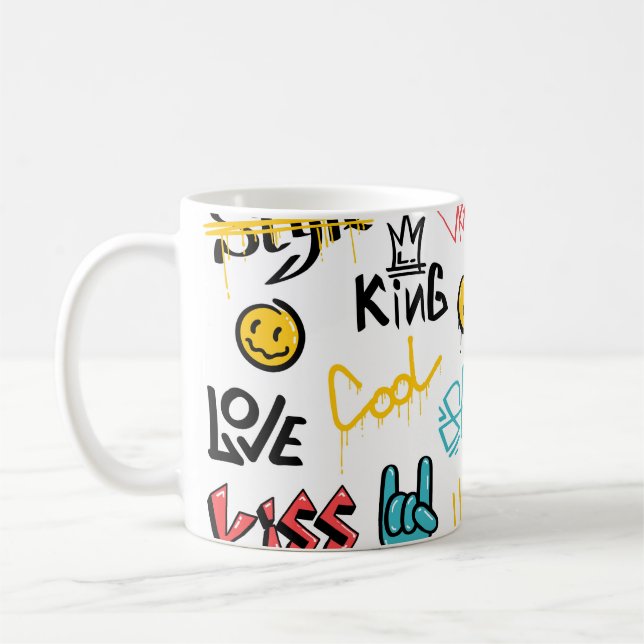 Abstrakte Graffiti-Buchstaben mit g Kaffeetasse (Links)