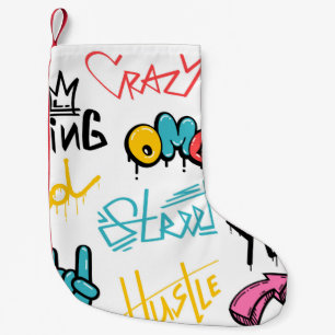 Abstrakte Graffiti-Buchstaben mit g Kleiner Weihnachtsstrumpf