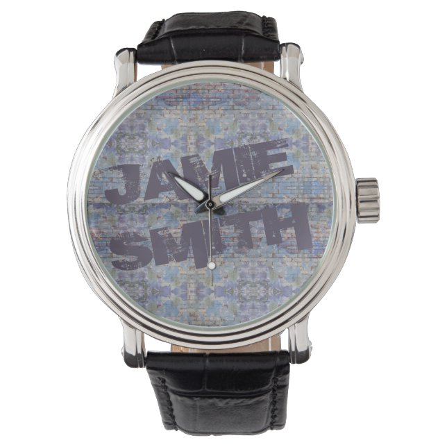 Abstrakte Graffiti Wall Street Art Armbanduhr (Vorderseite)