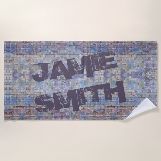 Abstrakte Graffiti Wall Street Art Strandtuch (Vorderseite)