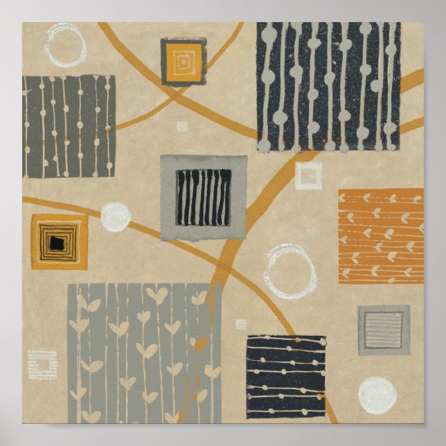 Abstrakte grafische Fliesen Poster (Vorne)