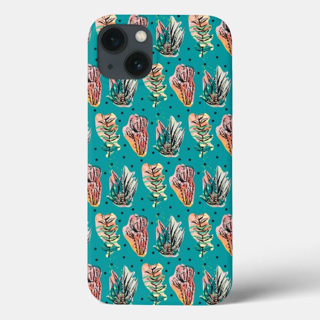 Abstrakte grafische Kaktus Sukkulentmuster Case-Mate iPhone Hülle (Rückseite)