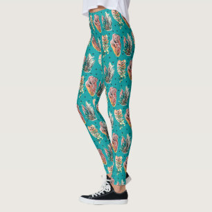 Abstrakte grafische Kaktus Sukkulentmuster Leggings