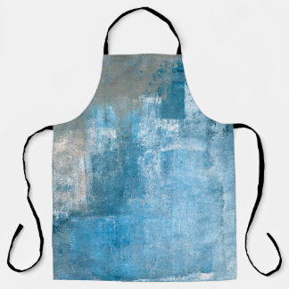 Abstrakte, grau-blaue Abstrakte Kunstmalerei Schürze