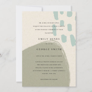 ABSTRAKTE GRAU BLAUE KRAFT SCANDI WEDING INVITE DANKESKARTE