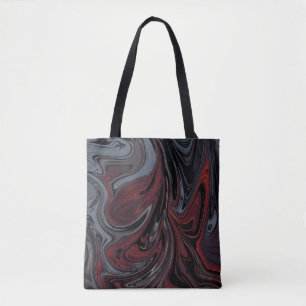 Abstrakte Grau-Rot-Malerei Tasche