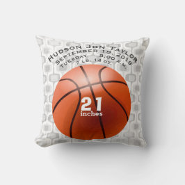 Abstrakte graue Basketball Boys - Geburtsakte Kissen