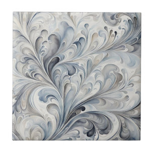 Abstrakte graue Blätter 3 Keramiken Tile Fliese