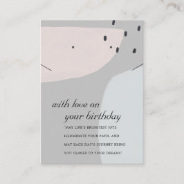 ABSTRAKTE, graue BLAU BIRTHDAY NECKLACE EARRING CA Platzkarte