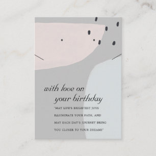 ABSTRAKTE, graue BLAU BIRTHDAY NECKLACE EARRING CA Platzkarte