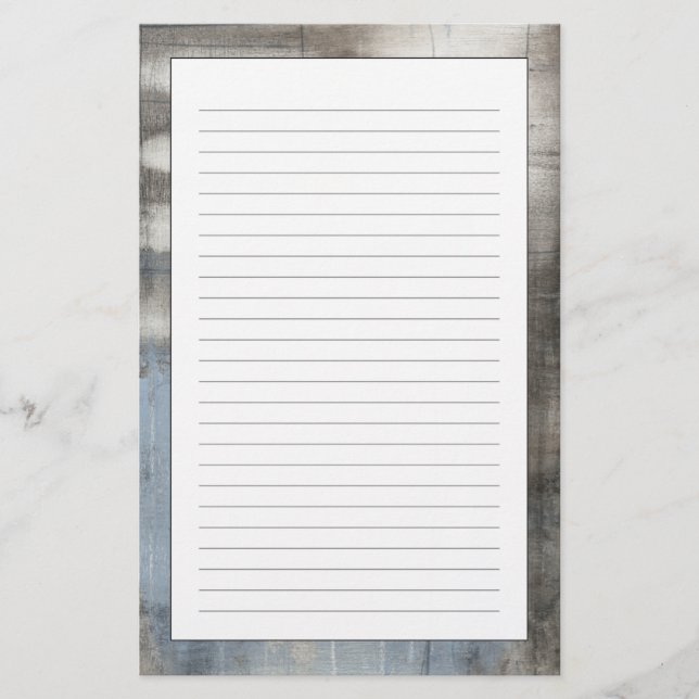Abstrakte graue u. blaue Malerei Briefpapier (Vorderseite)