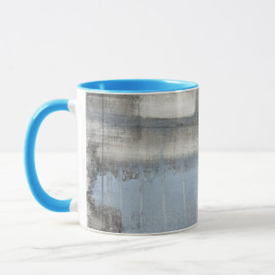 Abstrakte graue und blaue Malerei Tasse