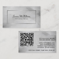 Abstrakte graue Wasserfarbe mit Silver QR Code