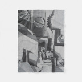 Abstrakte Grauschattierungen Fleecedecke