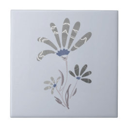 Abstrakte Graustufen-Psychedelische Blume Fliese