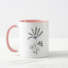 Abstrakte Graustufen-Psychedelische Blume Tasse