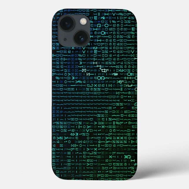 Abstrakte Green und Blue Matrix Digital Case-Mate iPhone Hülle (Rückseite)