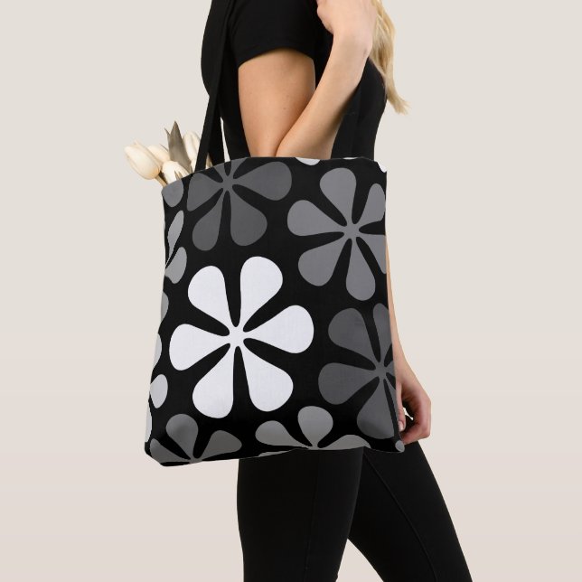 Abstrakte große Blumen einfarbig Tasche (Von Nahem)