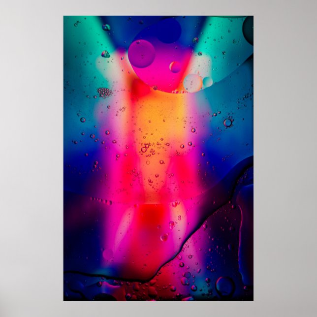 Abstrakte grün-rote Malerei Poster (Vorne)
