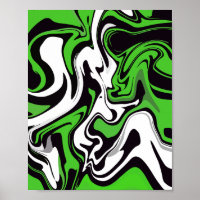 Abstrakte Grün-, Schwarz- und Weiß-Kunst