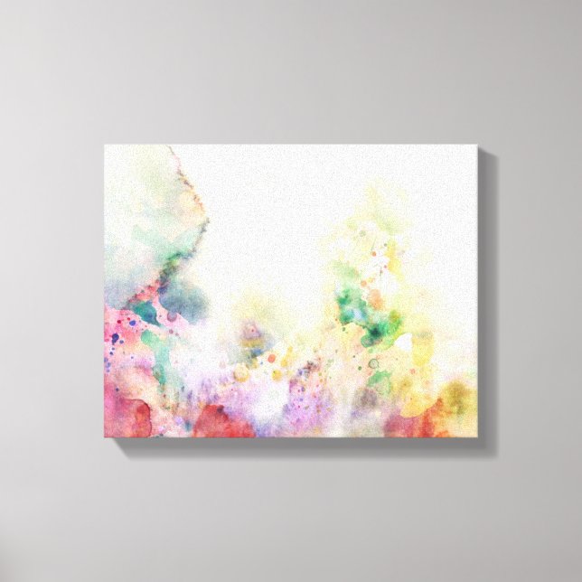Abstrakte Grundierung mit Aquarellfarbe Leinwanddruck (Vorderseite)