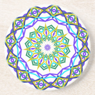 Abstrakte grüne Blumen-Drehung Getränkeuntersetzer