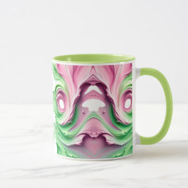 ABSTRAKTE GRÜNE FARBE SYMMETRISCHE MOTIVE TASSE
