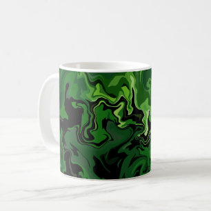 Abstrakte grüne Fließkunst Kaffeetasse
